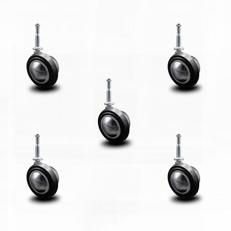 Service Caster 2.25 Inch Bright Chrome Soft Tread Ball Caster - Grip Neck Stem - SCC, 5PK SCC-GN01S214-DCR-BC-5